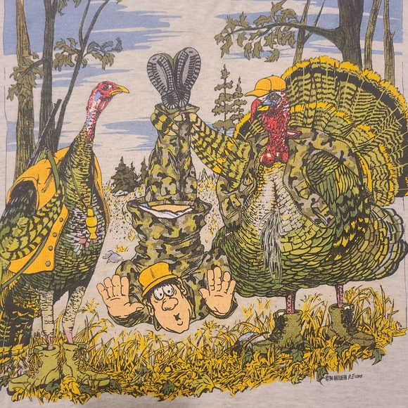 Vintage 1994 Artware N.Evans Turkey Hunt Tee Size:XL - Picture 2 of 4